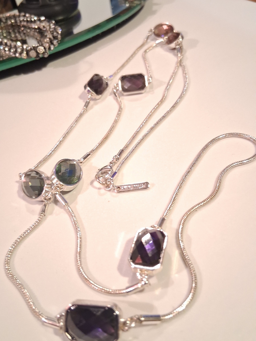 Vintage costume jewelry collection a NineWest silver-tone necklace and Bracelets - Picture 2 of 9